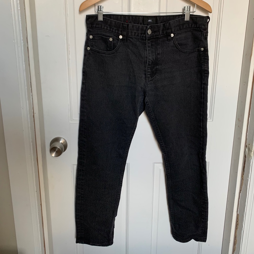 Obey Cropped Black Jeans